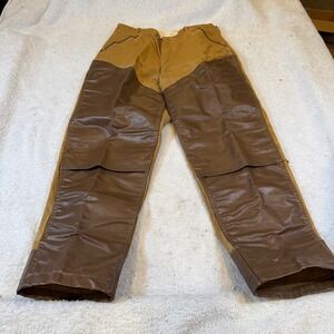 Vintage American Field Hettrick Canvas Hunting Pants Briar Guard Tan Brown 34x30
